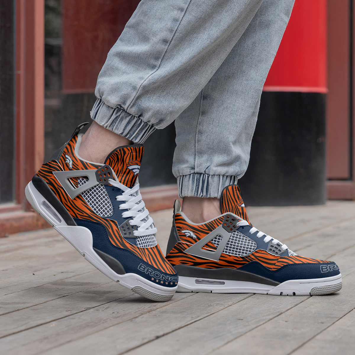 Ideafootwear Denver Broncos AJ4 Sneakers Shoes For Men And Women