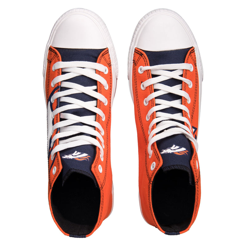 Ideafootwear Denver Broncos High Top Canvas Sneakers Shoes For Men And Women