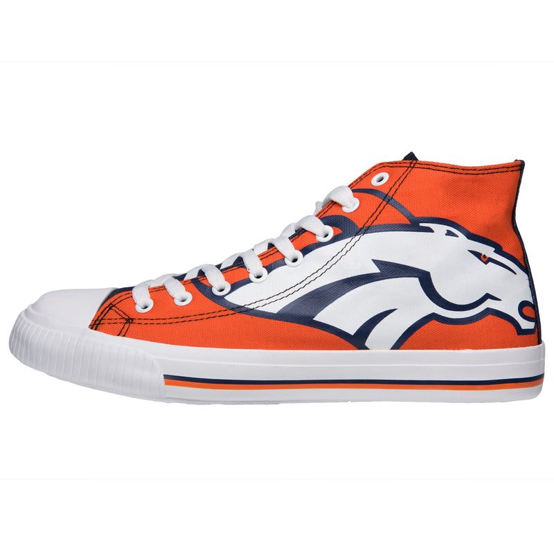 Ideafootwear Denver Broncos High Top Canvas Sneakers Shoes For Men And Women