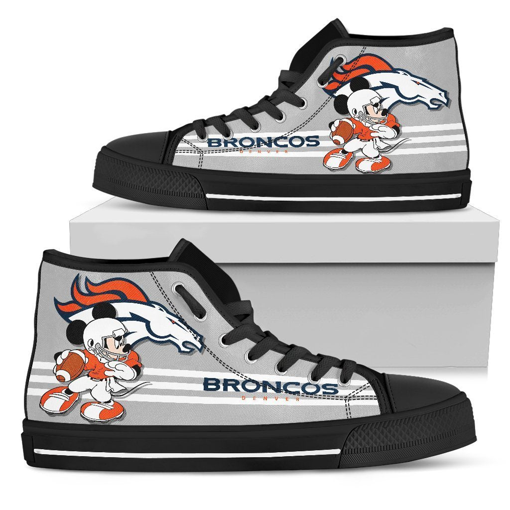 Ideafootwear Denver Broncos High Top Canvas Sneakers Shoes For Men And Women