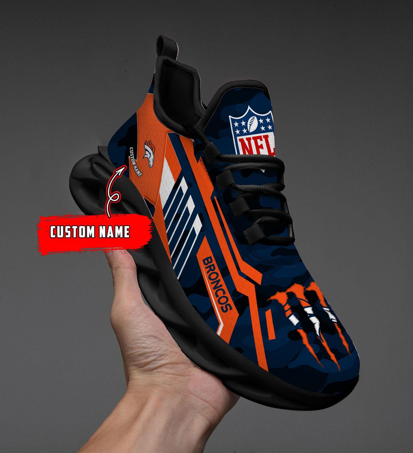 Ideafootwear Denver Broncos Max Soul Shoes Sneakers For Men And Women