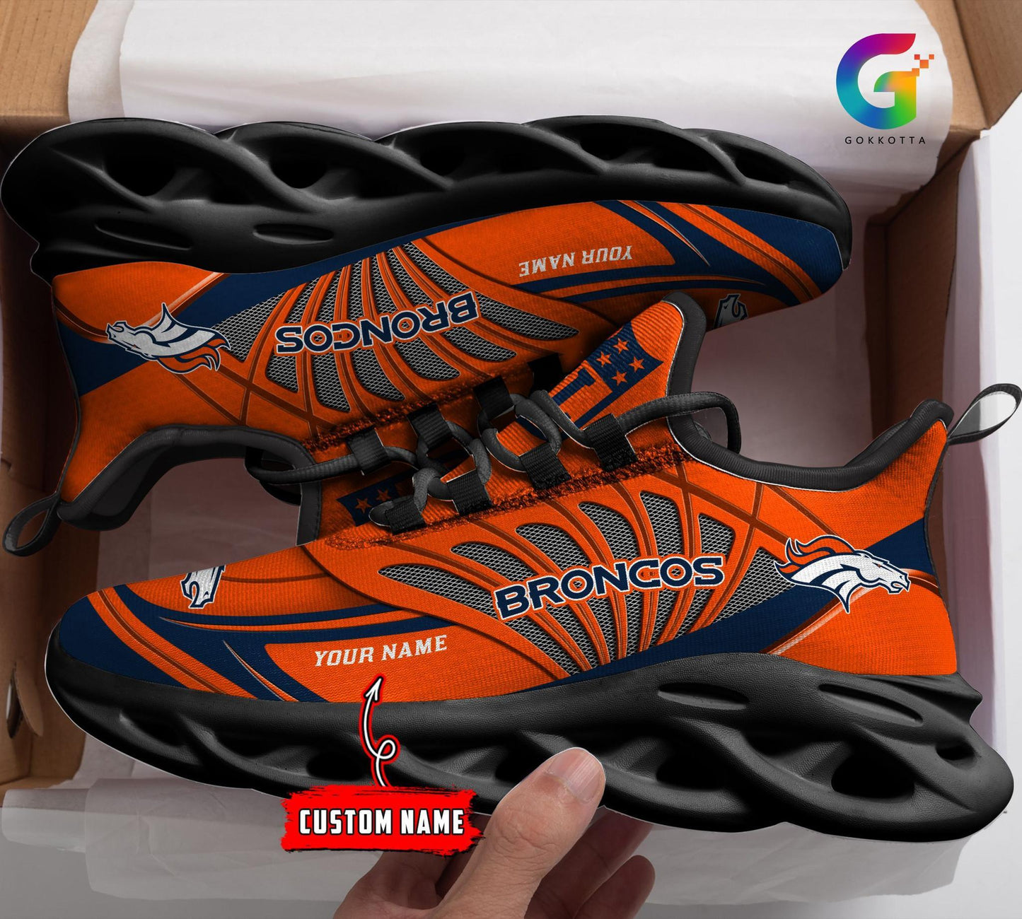 Ideafootwear Denver Broncos Max Soul Shoes Sneakers For Men And Women