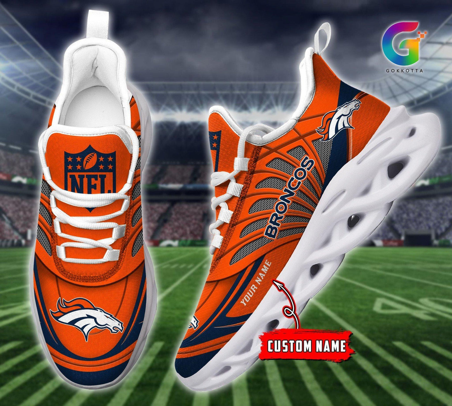 Ideafootwear Denver Broncos Max Soul Shoes Sneakers For Men And Women