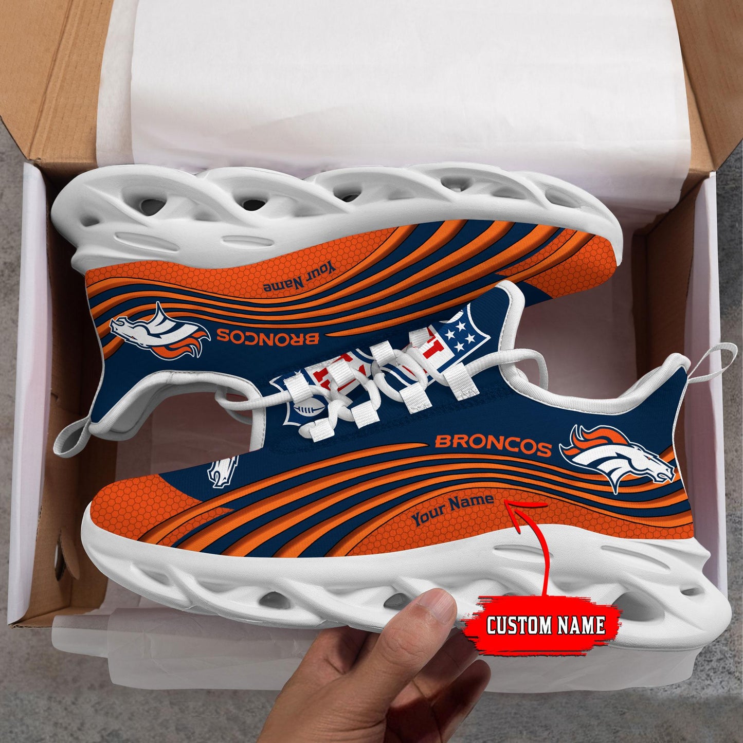 Ideafootwear Denver Broncos Max Soul Shoes Sneakers For Men And Women