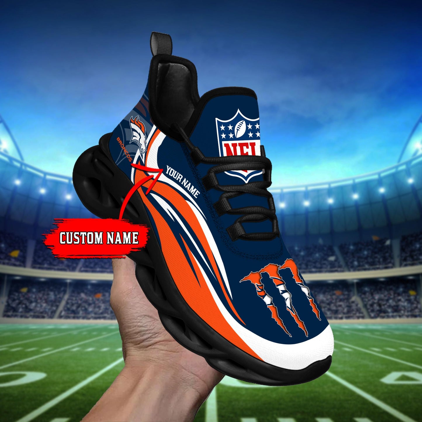 Ideafootwear Denver Broncos Max Soul Shoes Sneakers For Men And Women