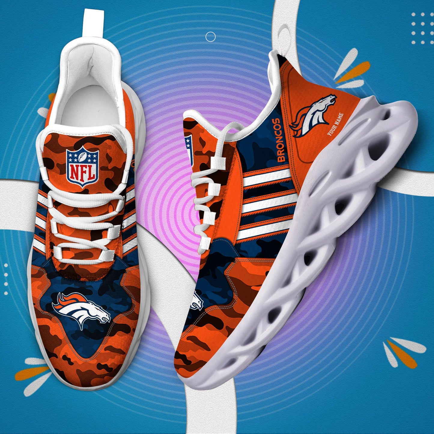 Ideafootwear Denver Broncos Max Soul Shoes Sneakers For Men And Women