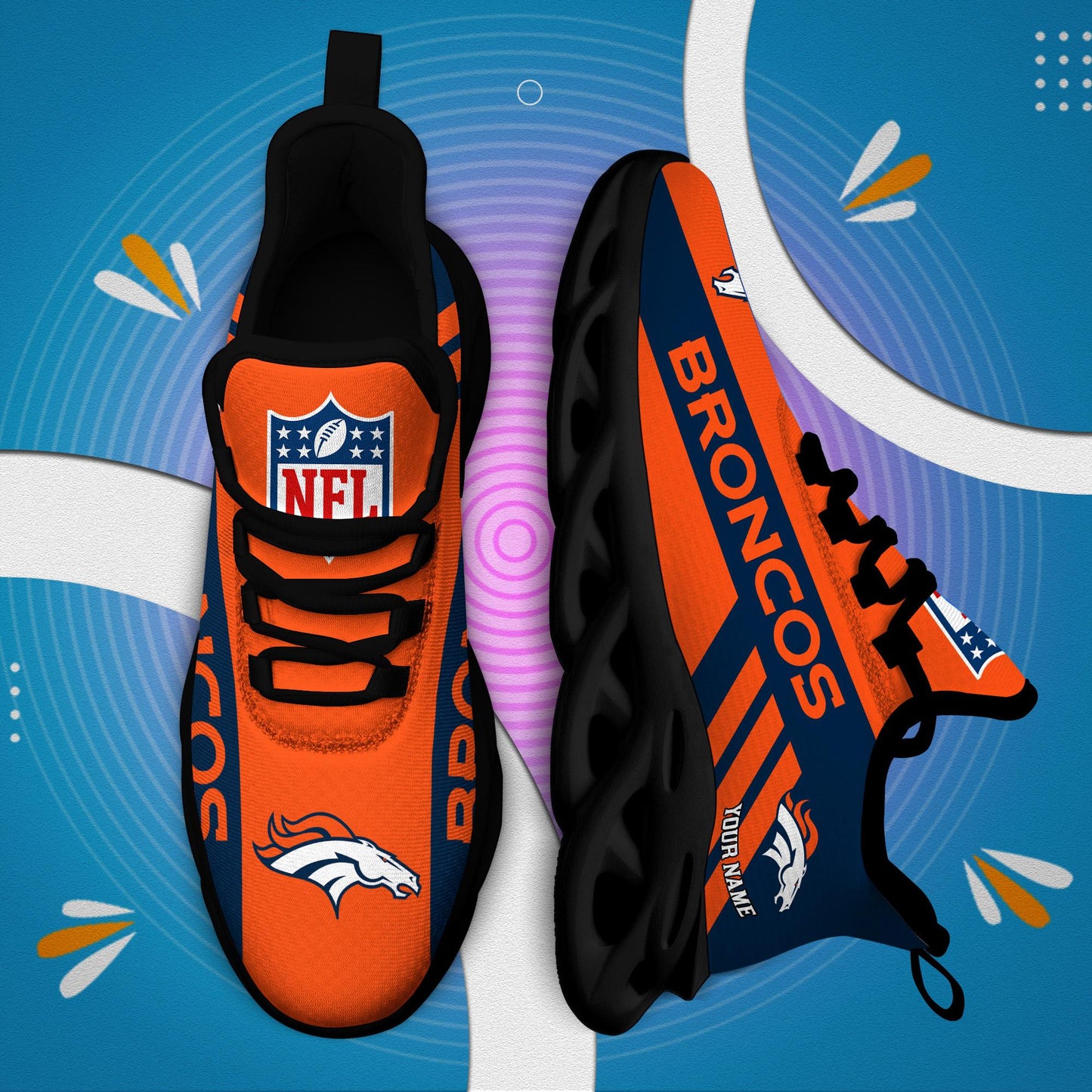 Ideafootwear Denver Broncos Max Soul Shoes Sneakers For Men And Women