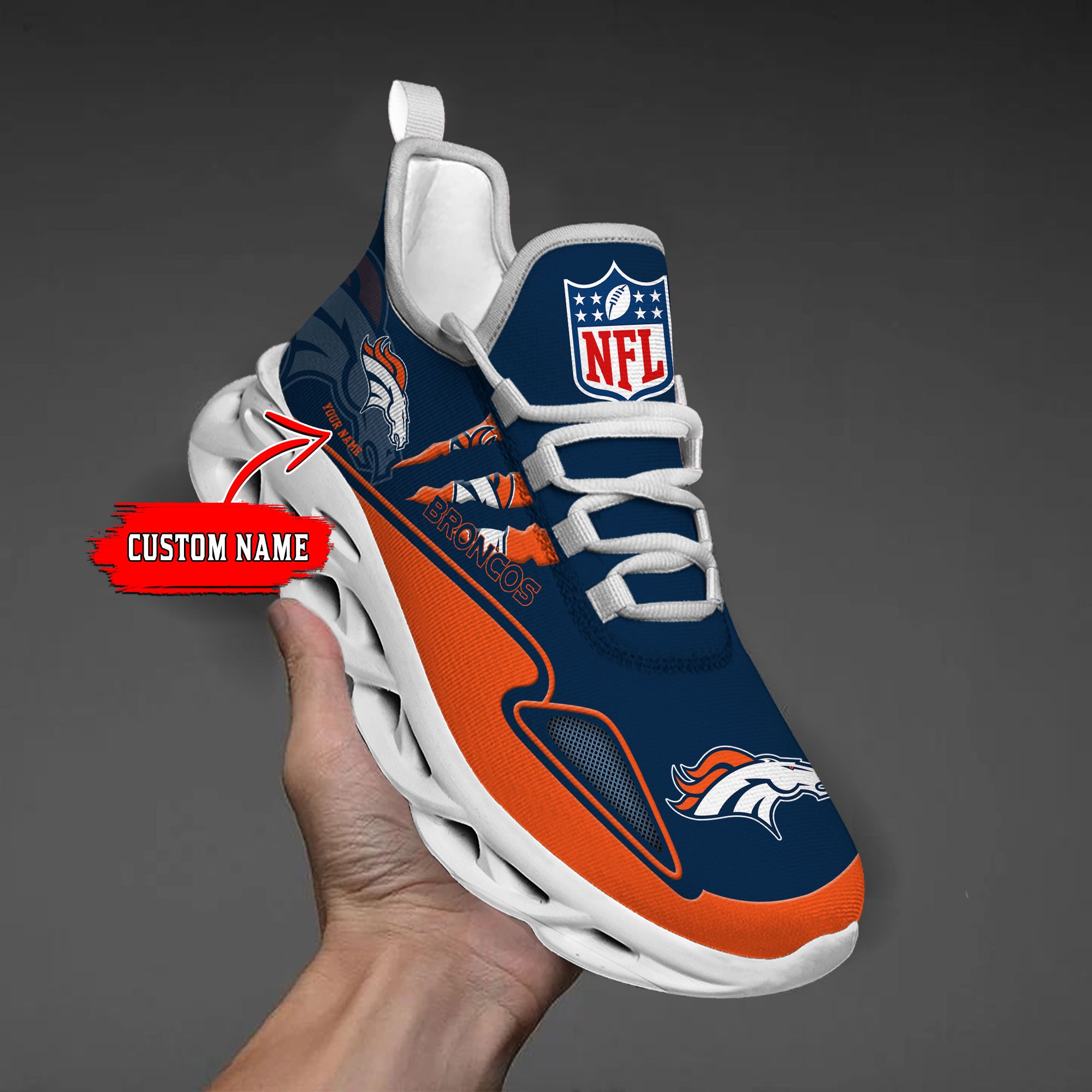 Ideafootwear Denver Broncos Max Soul Shoes Sneakers For Men And Women