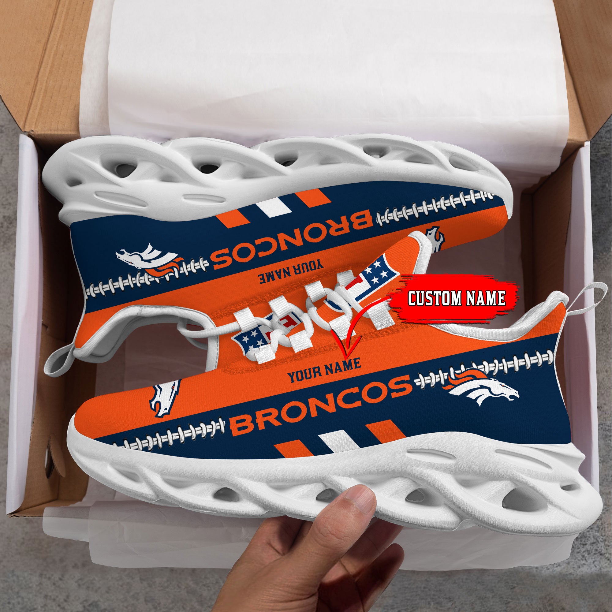 Ideafootwear Denver Broncos Max Soul Shoes Sneakers For Men And Women