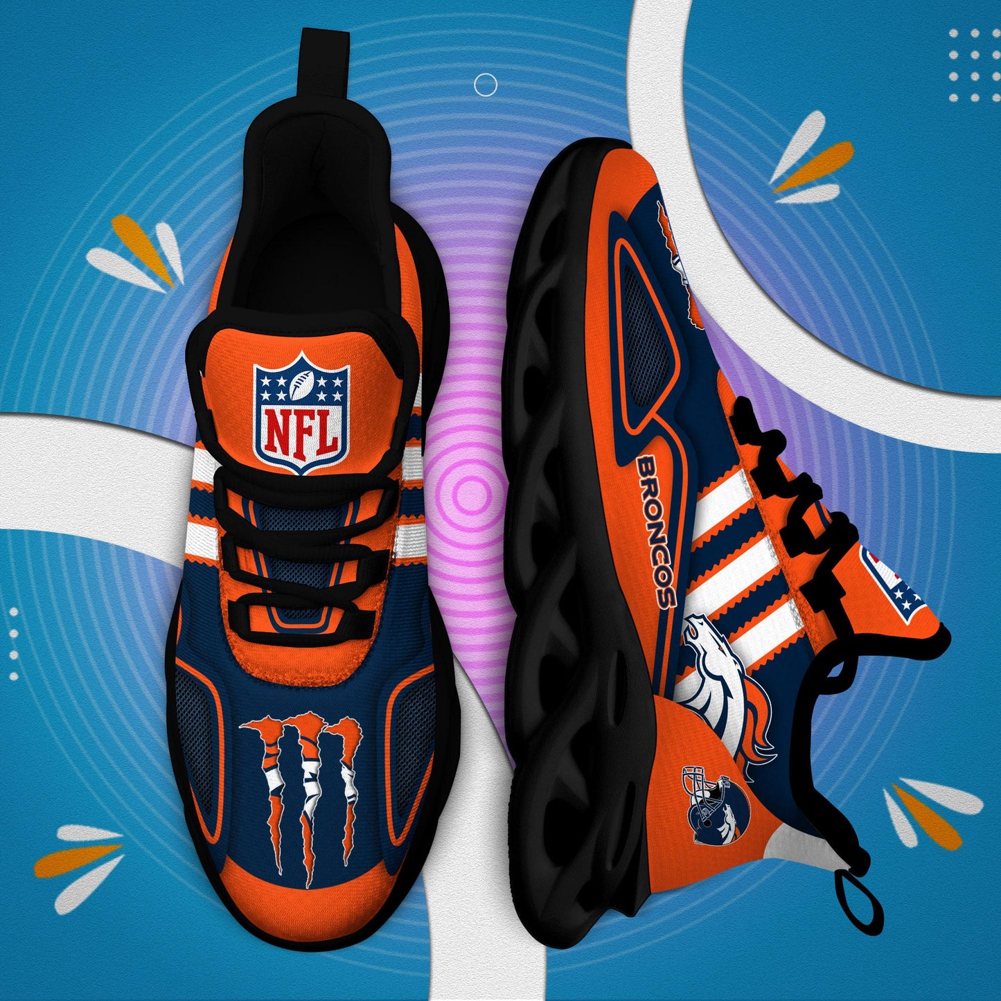 Ideafootwear Denver Broncos Max Soul Shoes Sneakers For Men And Women