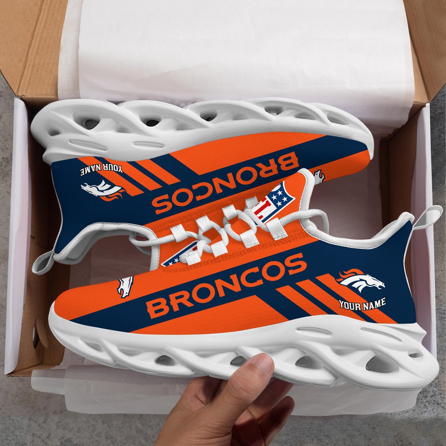 Ideafootwear Denver Broncos Max Soul Shoes Sneakers For Men And Women