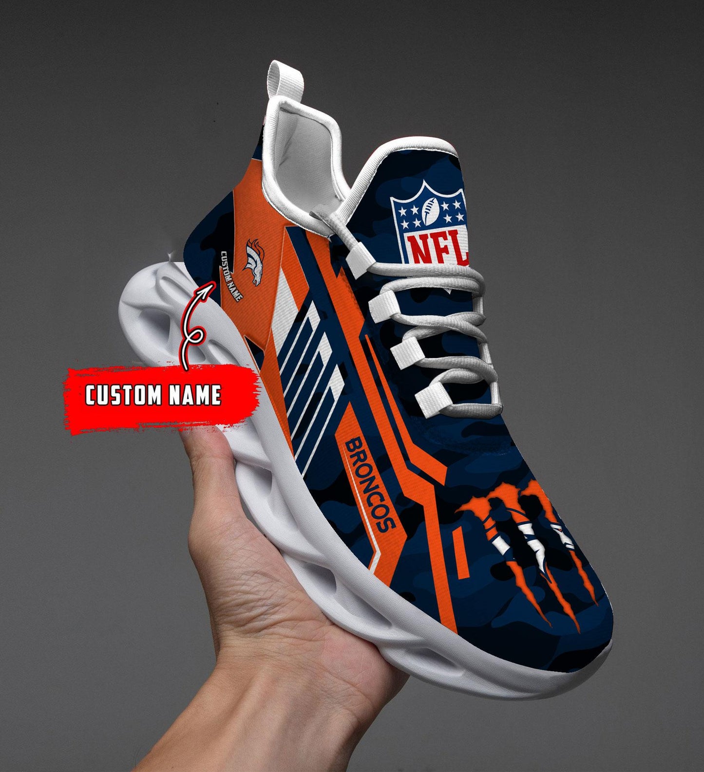 Ideafootwear Denver Broncos Max Soul Shoes Sneakers For Men And Women