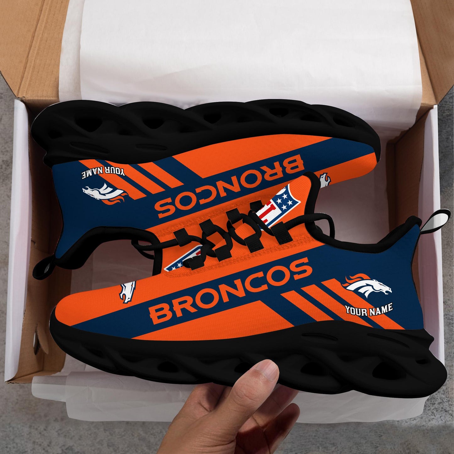 Ideafootwear Denver Broncos Max Soul Shoes Sneakers For Men And Women