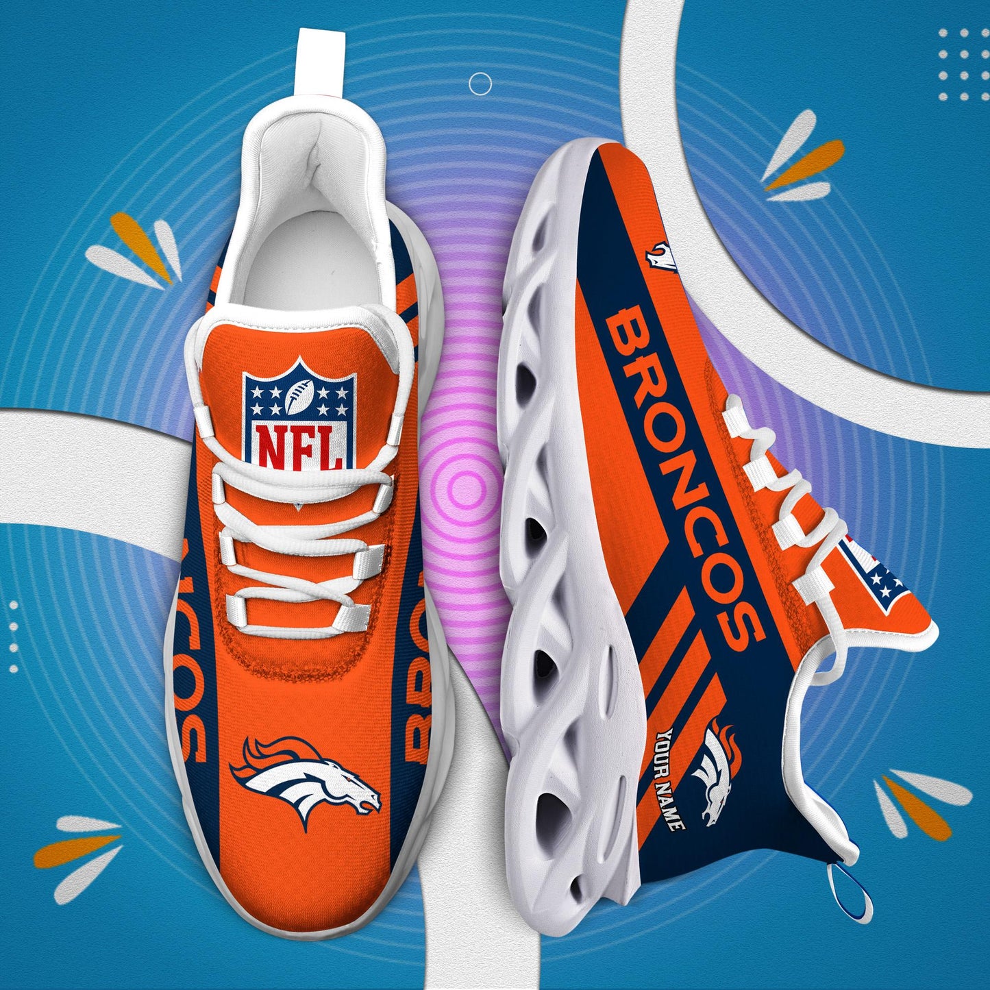 Ideafootwear Denver Broncos Max Soul Shoes Sneakers For Men And Women
