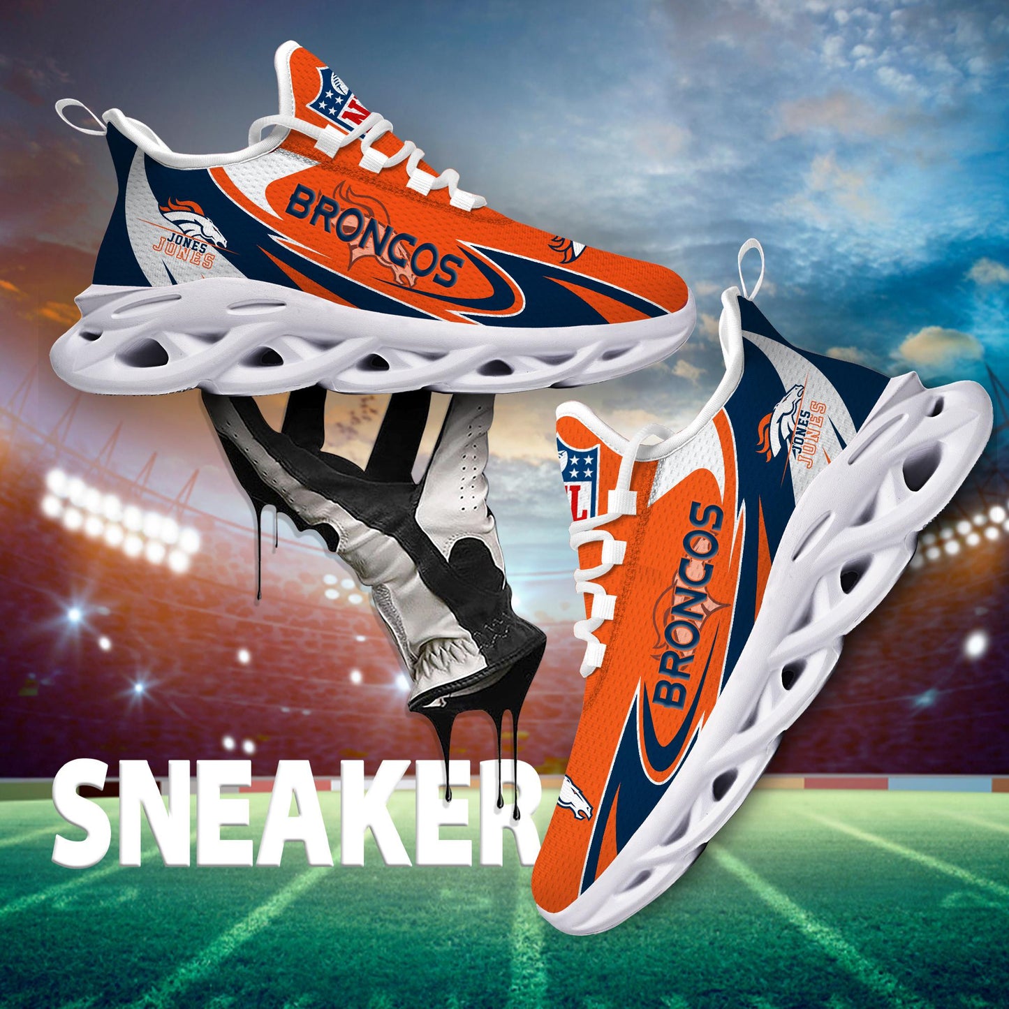 Ideafootwear Denver Broncos Max Soul Shoes Sneakers For Men And Women