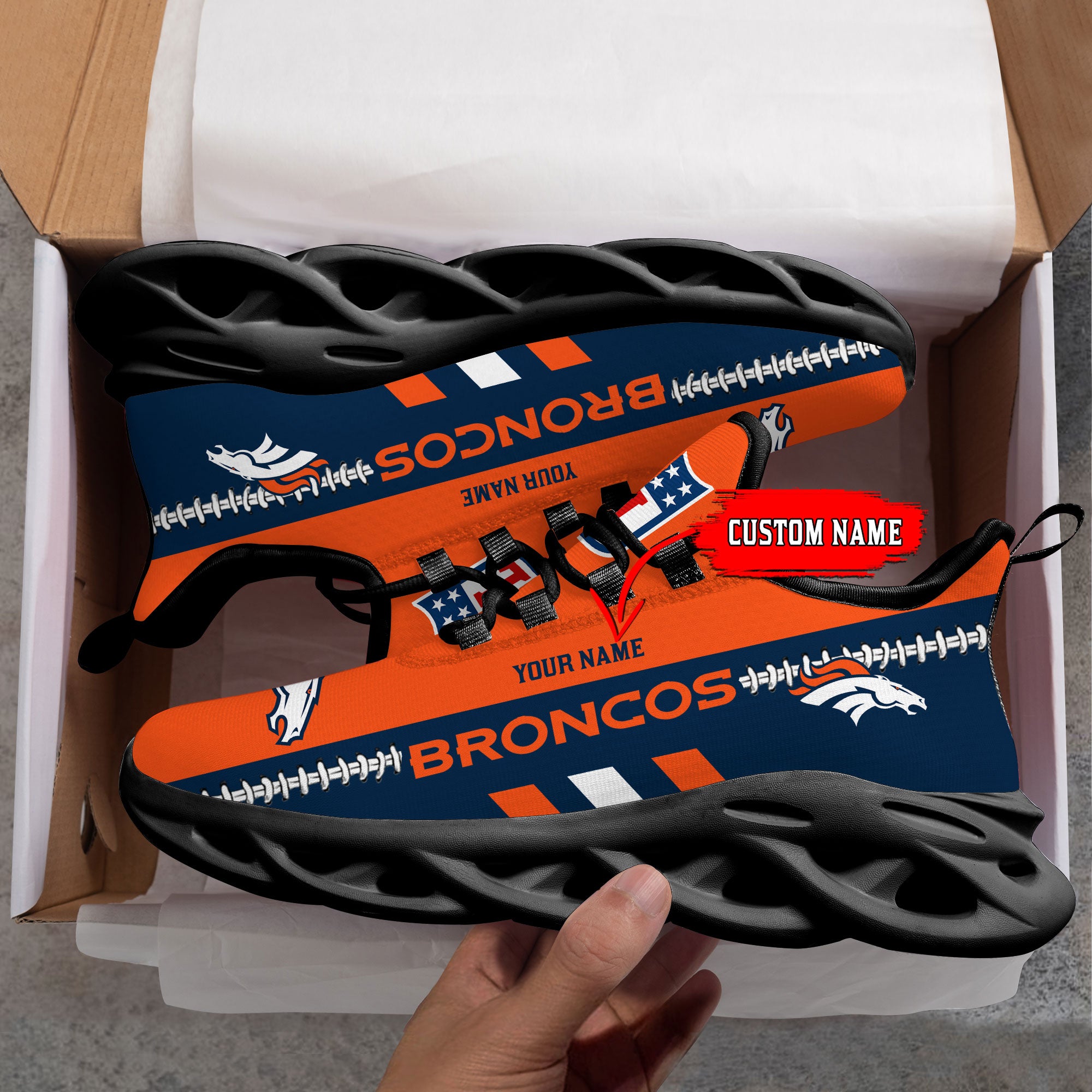 Ideafootwear Denver Broncos Max Soul Shoes Sneakers For Men And Women