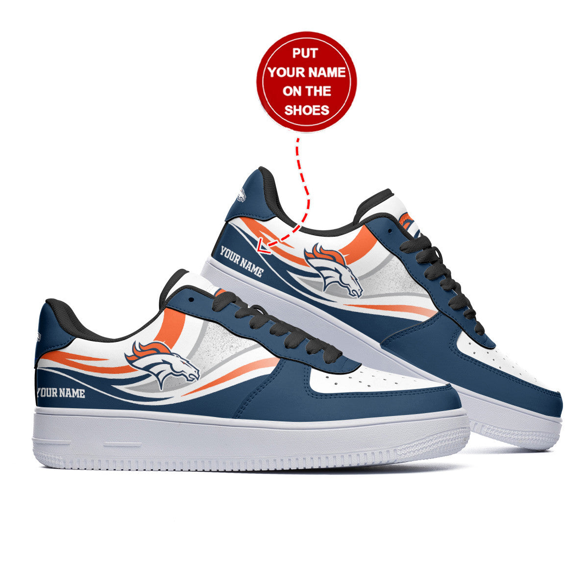 Ideafootwear Denver Broncos NFL Air Low-Top Sneakers Shoes For Men And Women