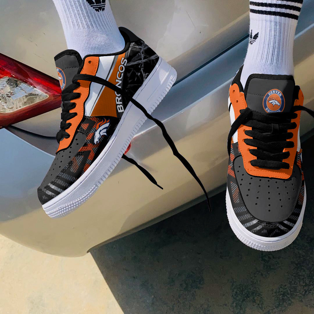 Ideafootwear Denver Broncos NFL Air Low-Top Sneakers Shoes For Men And Women