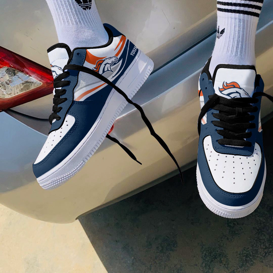 Ideafootwear Denver Broncos NFL Air Low-Top Sneakers Shoes For Men And Women
