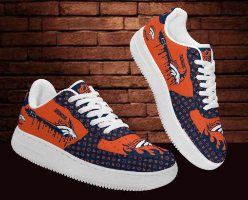Ideafootwear Denver Broncos NFL Air Low-Top Sneakers Shoes For Men And Women