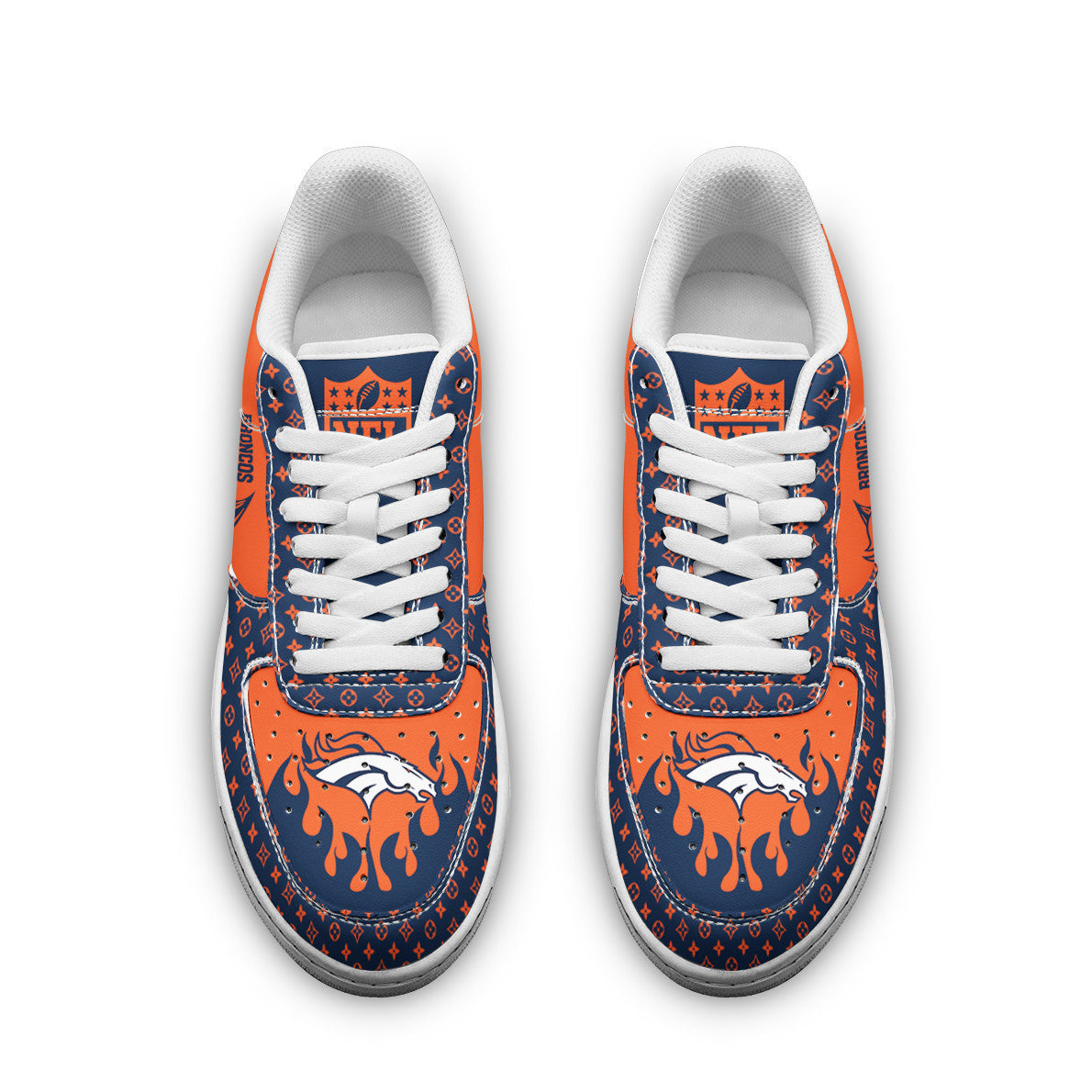 Ideafootwear Denver Broncos NFL Air Low-Top Sneakers Shoes For Men And Women