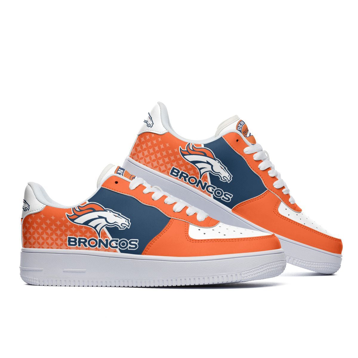 Ideafootwear Denver Broncos NFL Air Low-Top Sneakers Shoes For Men And Women
