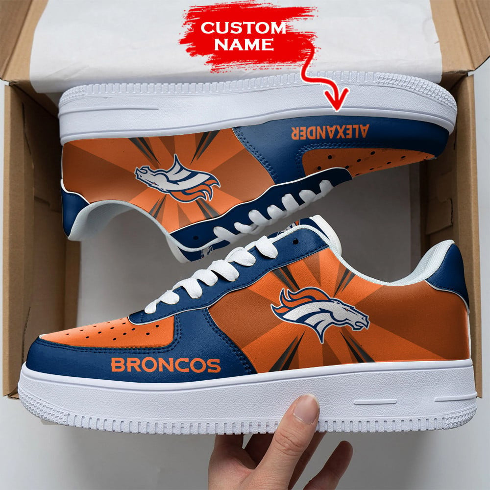 Ideafootwear Denver Broncos NFL Air Low-Top Sneakers Shoes For Men And Women