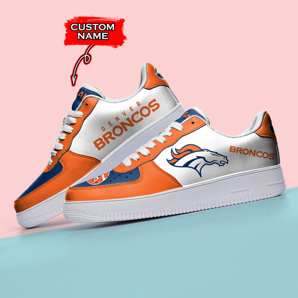 Ideafootwear Denver Broncos NFL Air Low-Top Sneakers Shoes For Men And Women
