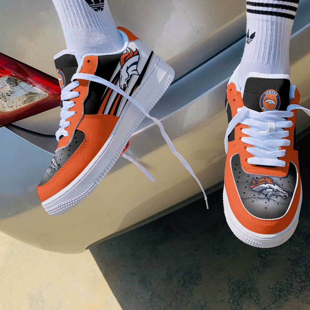 Ideafootwear Denver Broncos NFL Air Low-Top Sneakers Shoes For Men And Women