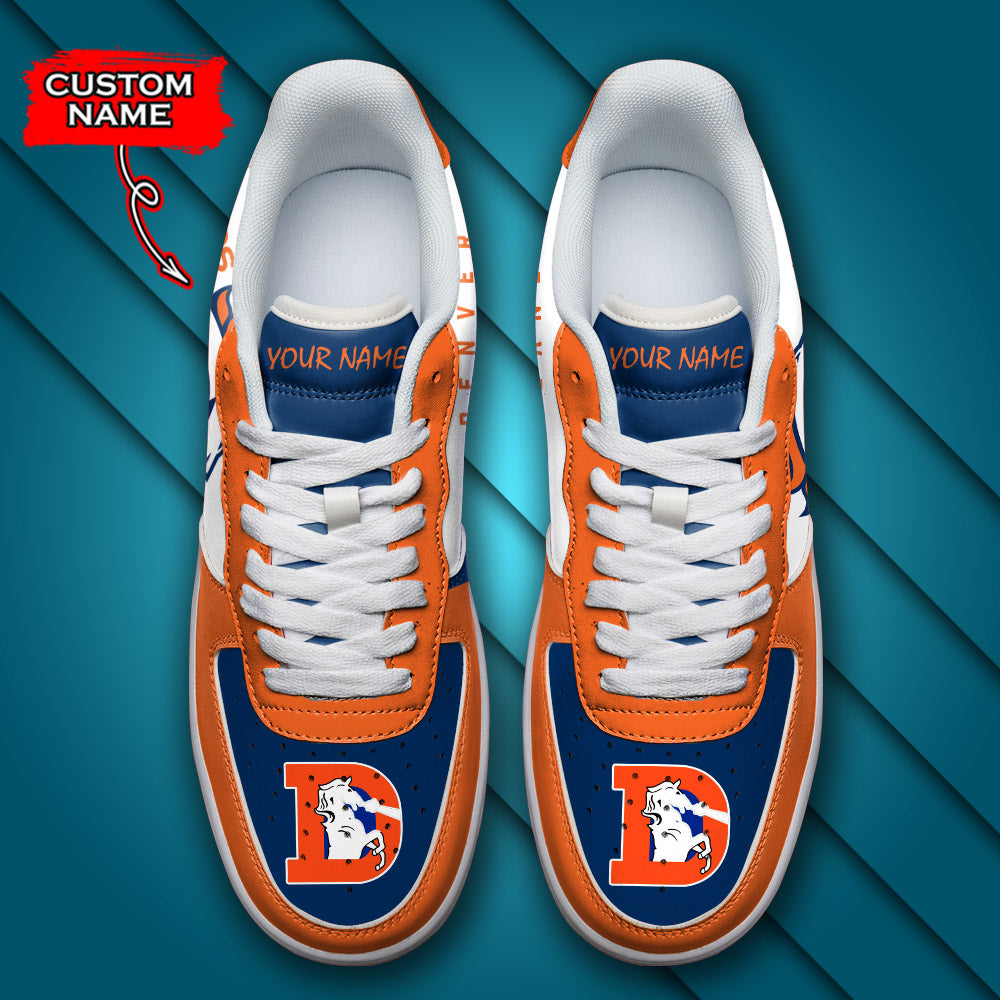 Ideafootwear Denver Broncos NFL Air Low-Top Sneakers Shoes For Men And Women