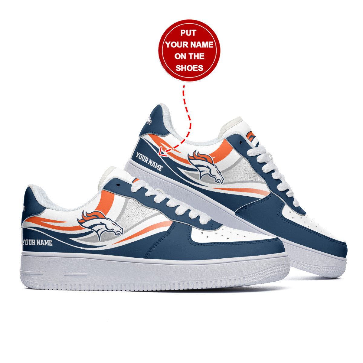 Ideafootwear Denver Broncos NFL Air Low-Top Sneakers Shoes For Men And Women