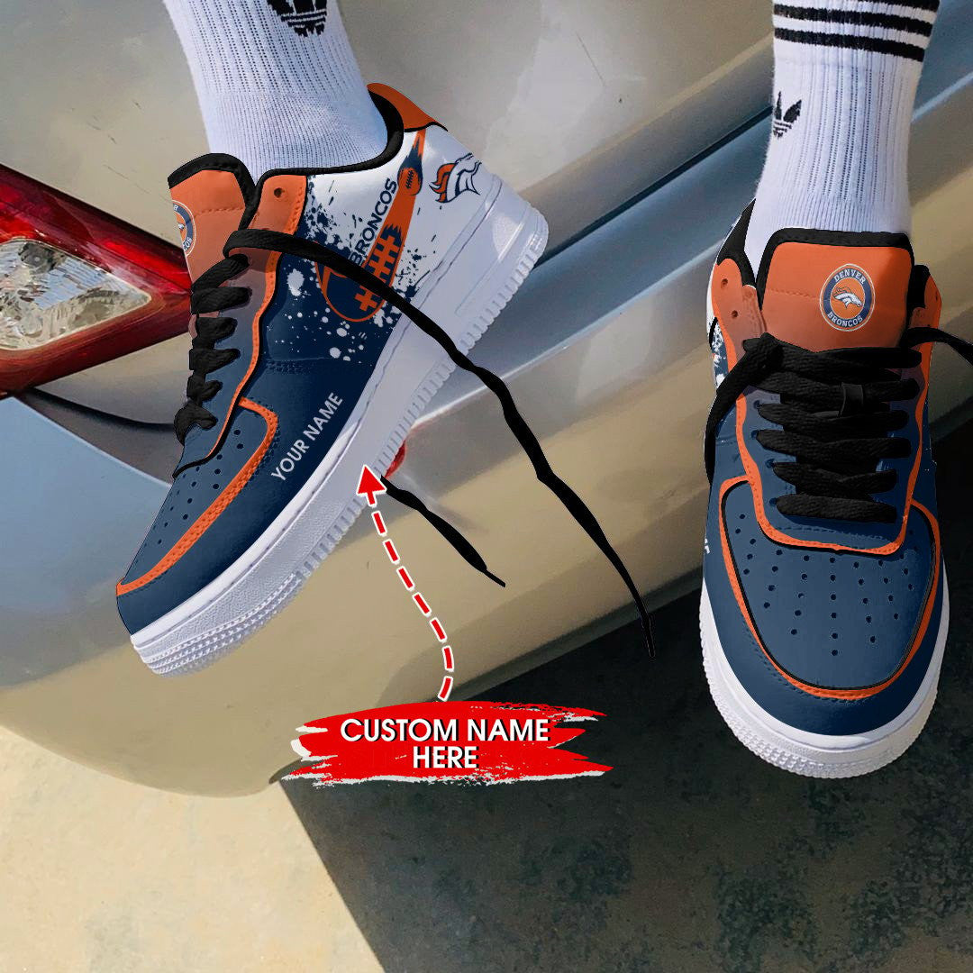 Ideafootwear Denver Broncos NFL Air Low-Top Sneakers Shoes For Men And Women