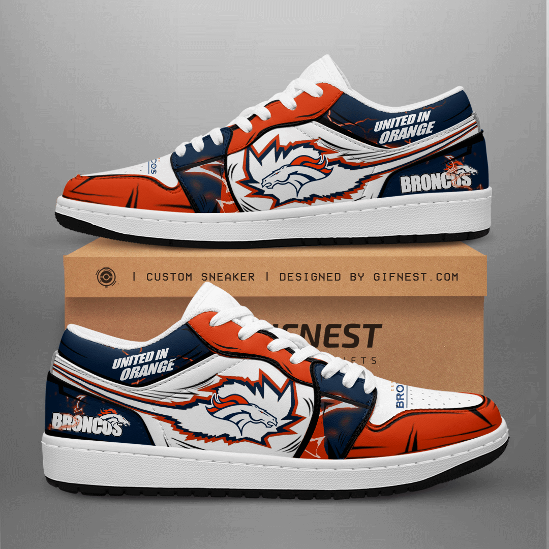 Ideafootwear Denver Broncos NFL AJ1 High Sneakers Shoes For Men And Women