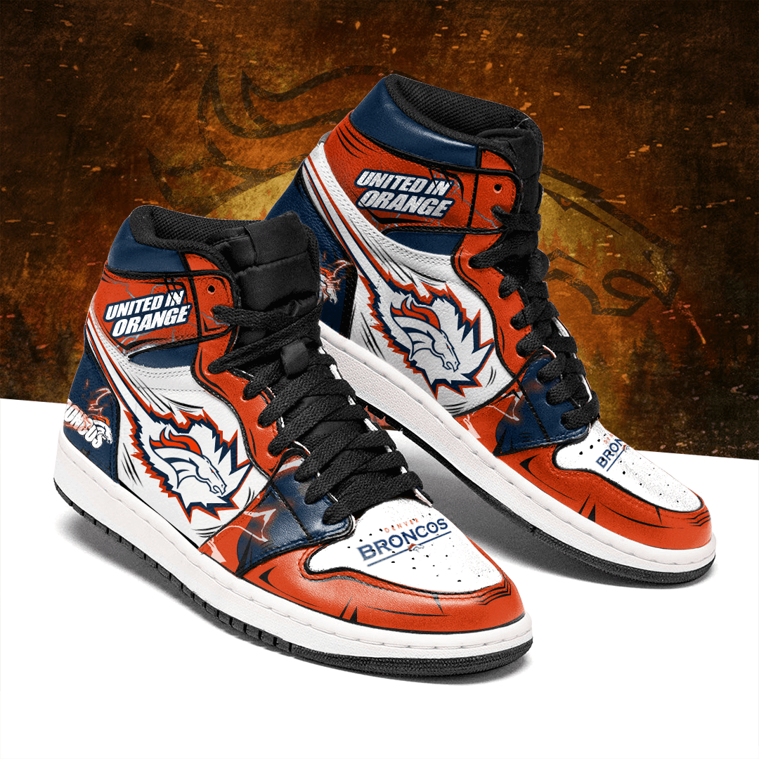 Ideafootwear Denver Broncos NFL AJ1 High Sneakers Shoes For Men And Women