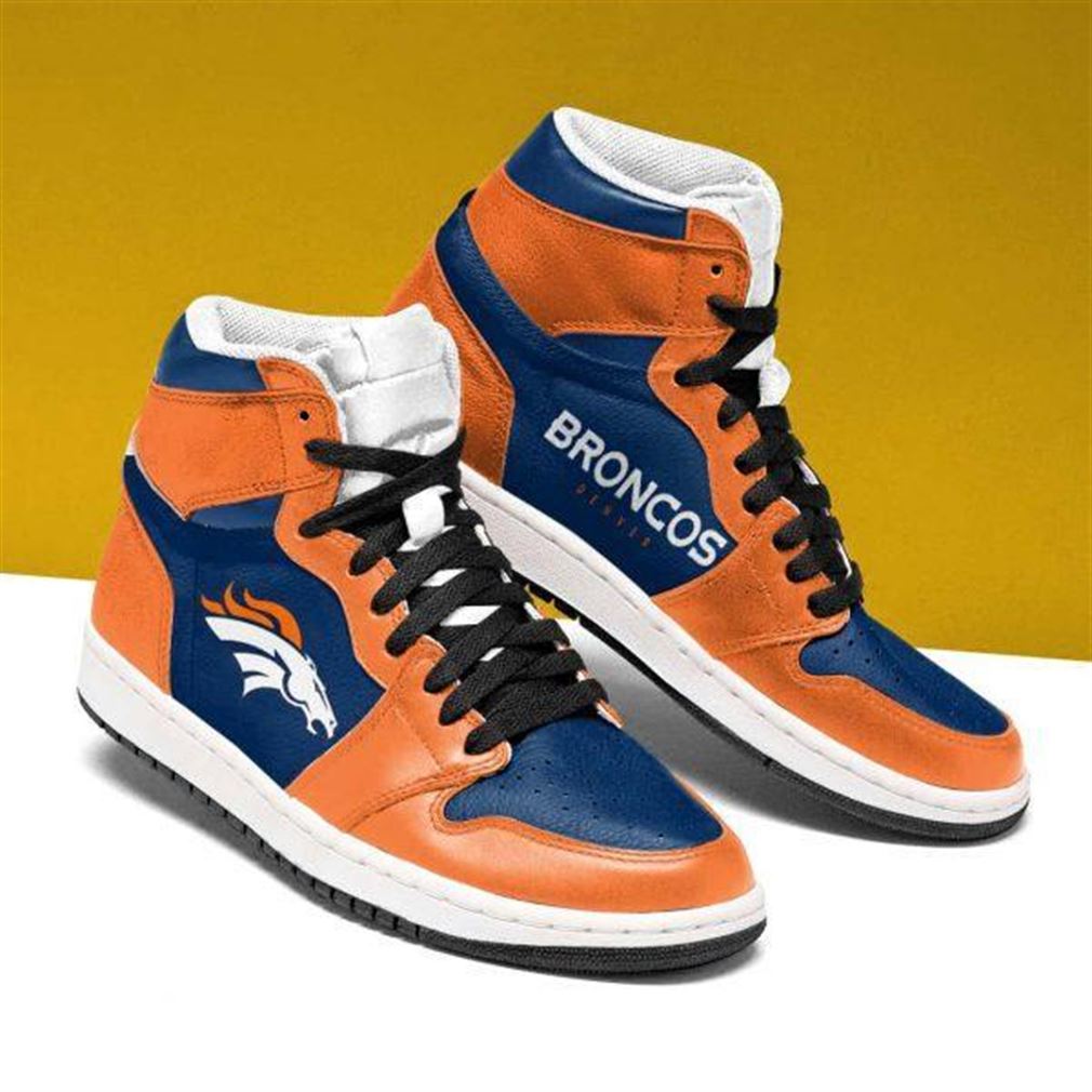 Ideafootwear Denver Broncos NFL AJ1 High Sneakers Shoes For Men And Women