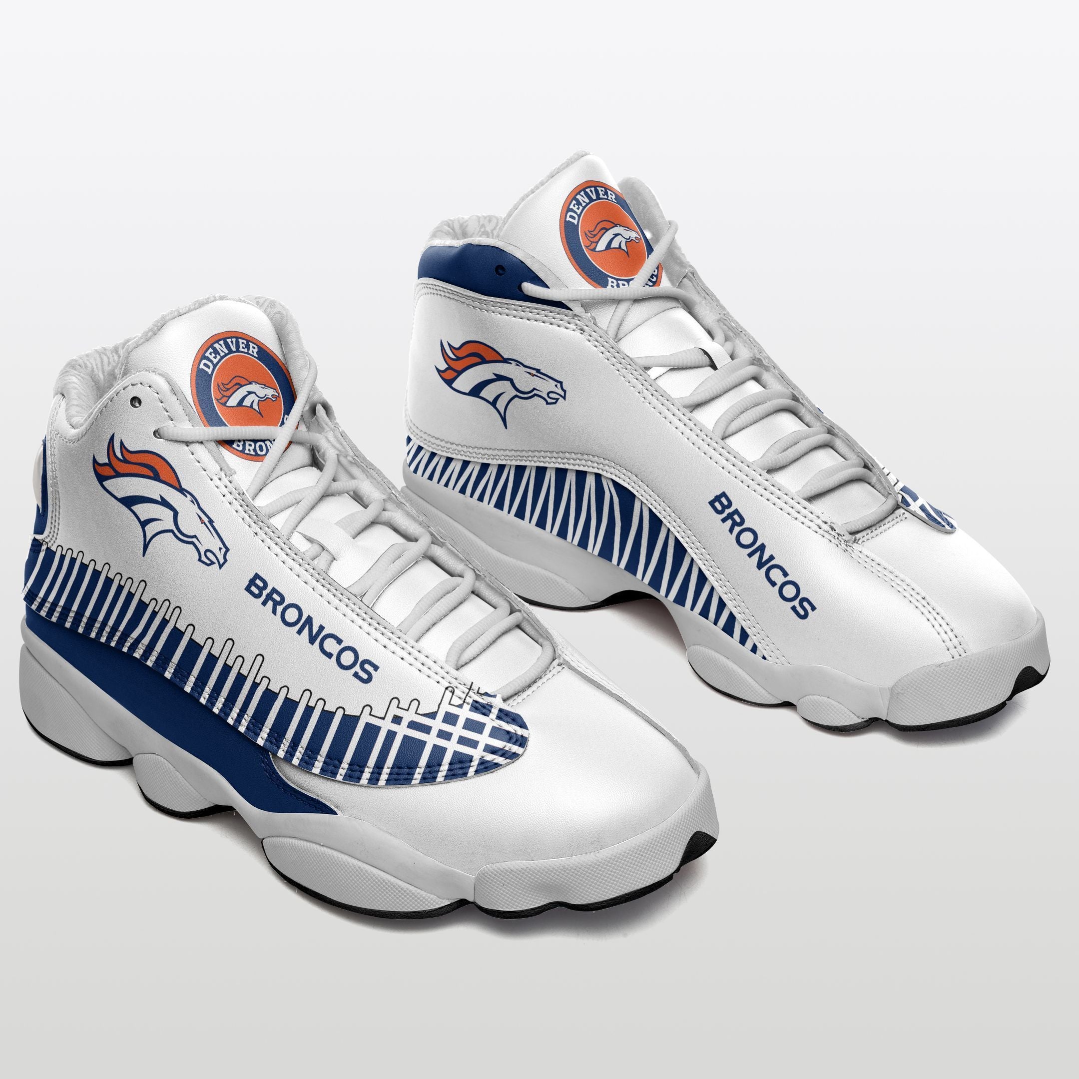 Ideafootwear Denver Broncos NFL AJ13 Sneakers Shoes For Men And Women