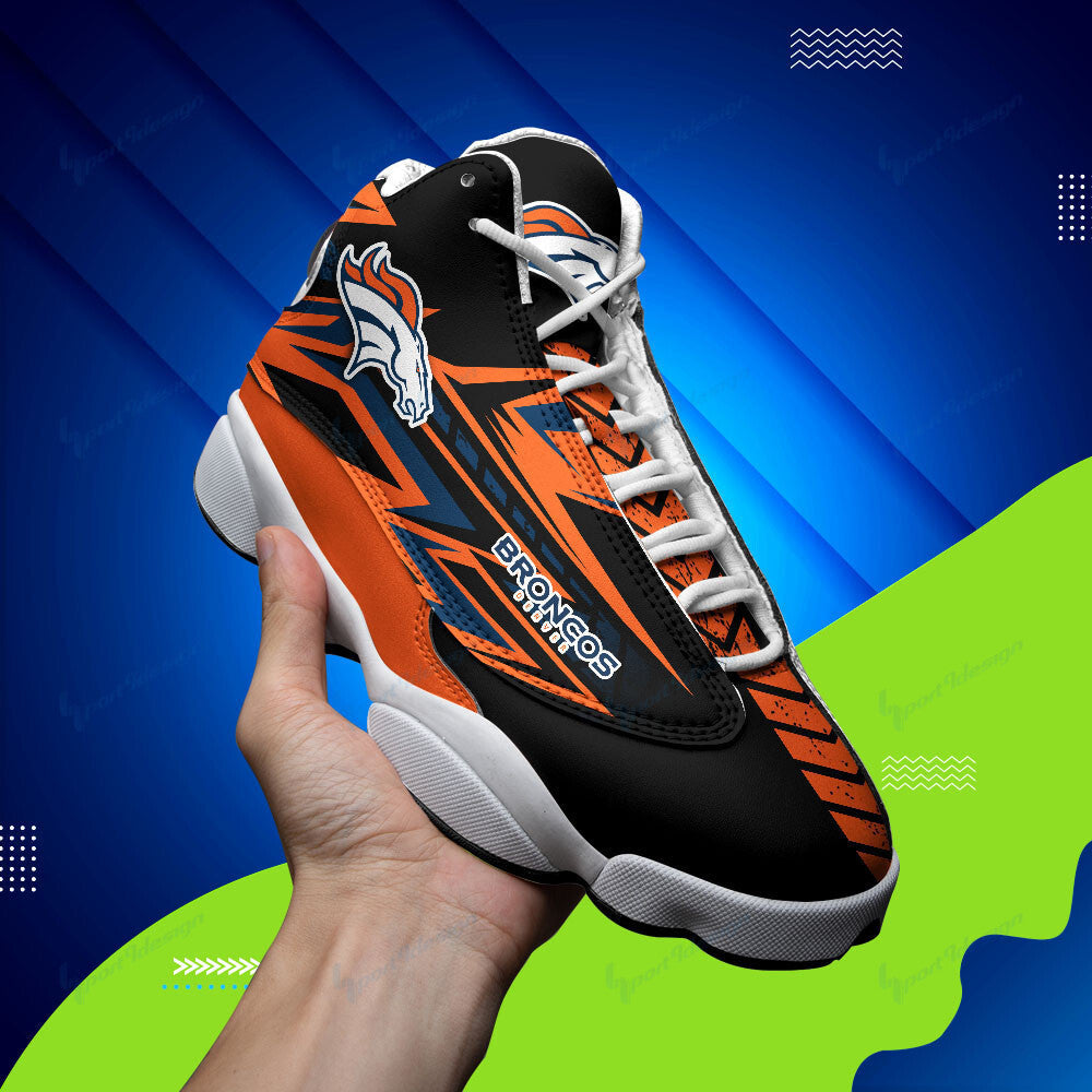 Ideafootwear Denver Broncos NFL AJ13 Sneakers Shoes For Men And Women