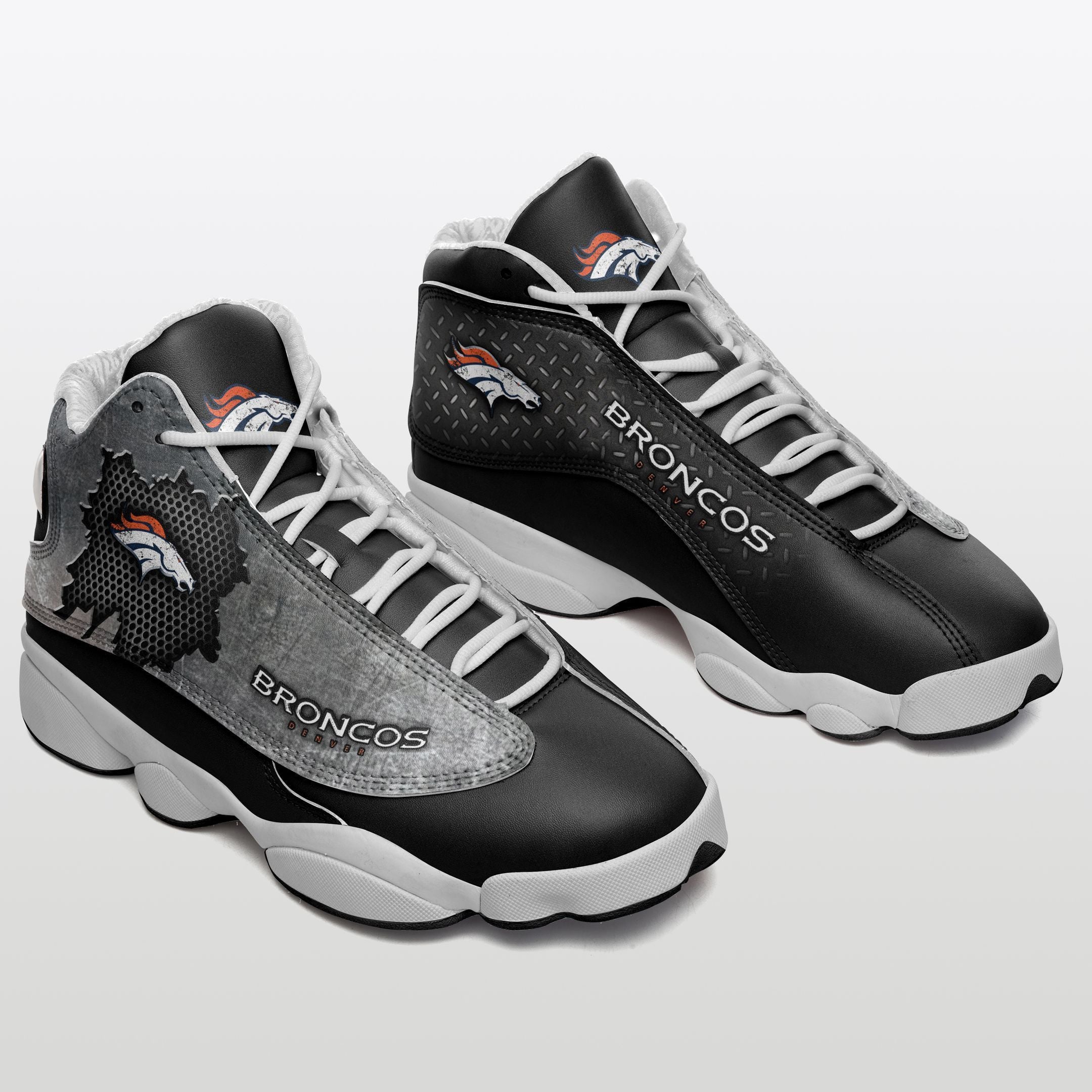 Ideafootwear Denver Broncos NFL AJ13 Sneakers Shoes For Men And Women