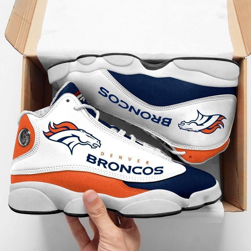 Ideafootwear Denver Broncos NFL AJ13 Sneakers Shoes For Men And Women