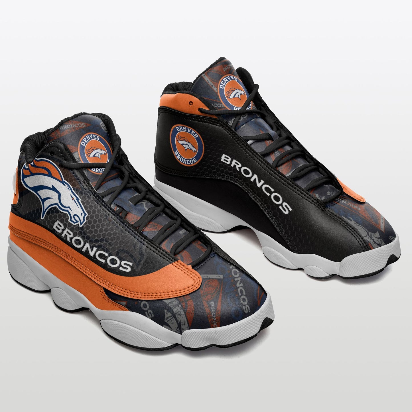 Ideafootwear Denver Broncos NFL AJ13 Sneakers Shoes For Men And Women