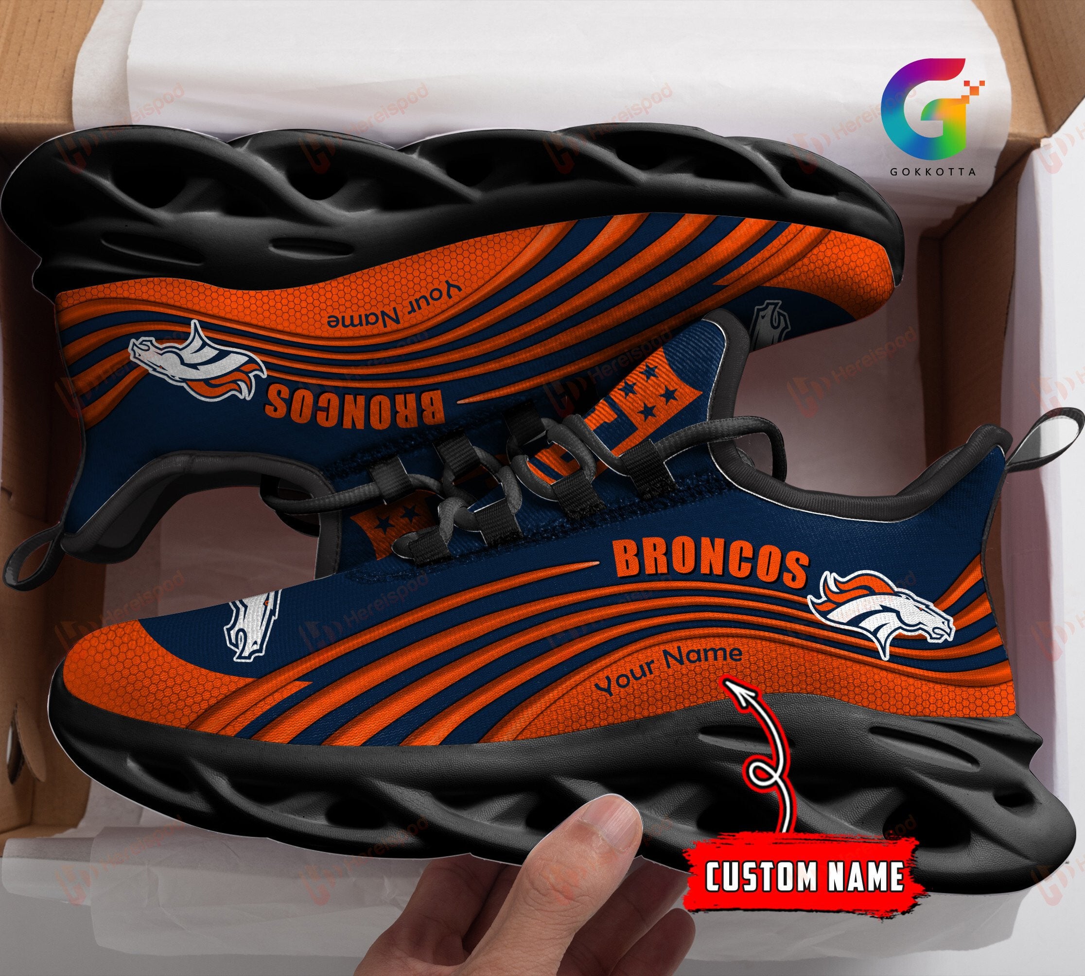 Ideafootwear Denver Broncos NFL Max Soul Shoes Sneakers For Men And Women