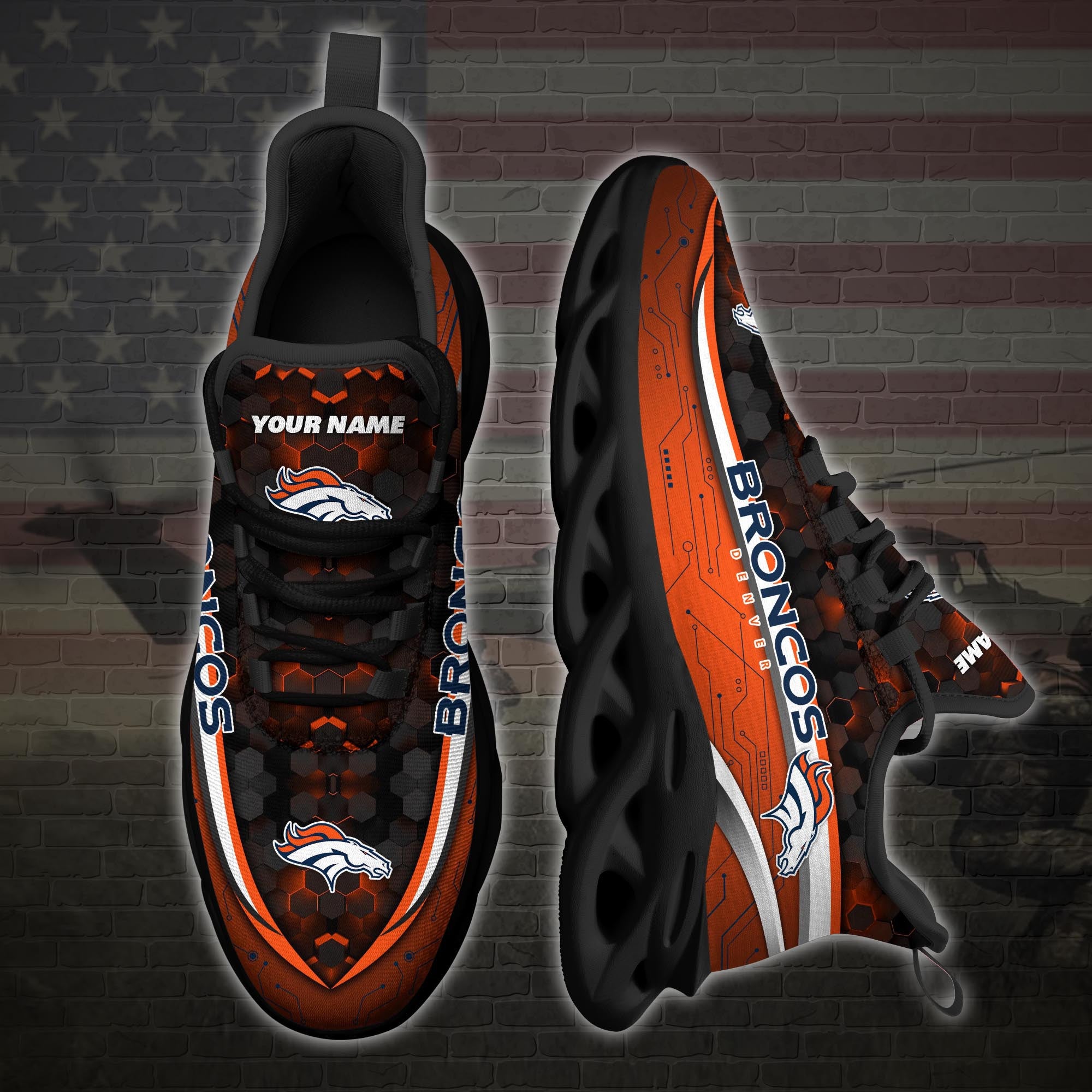 Ideafootwear Denver Broncos NFL Max Soul Shoes Sneakers For Men And Women