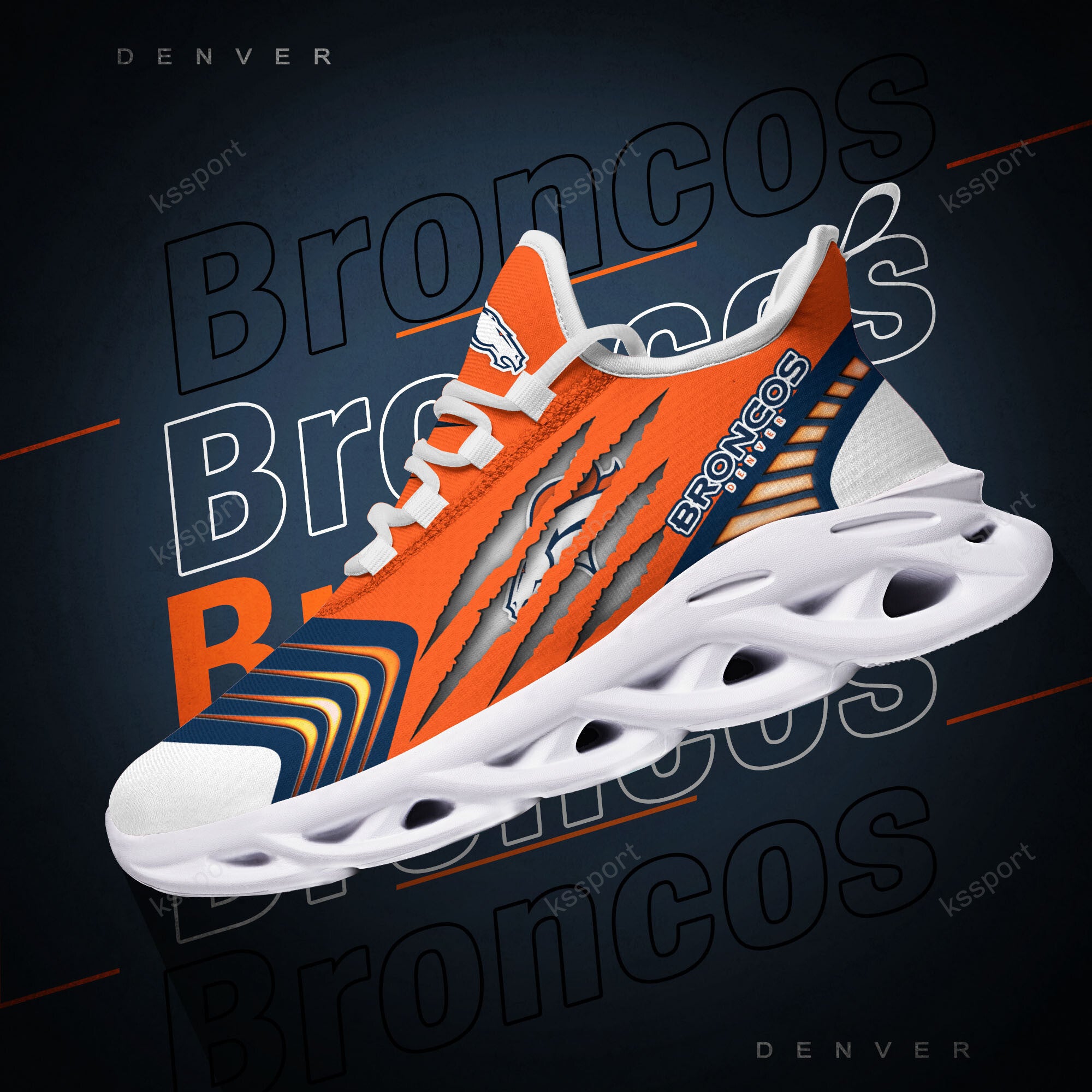 Ideafootwear Denver Broncos NFL Max Soul Shoes Sneakers For Men And Women
