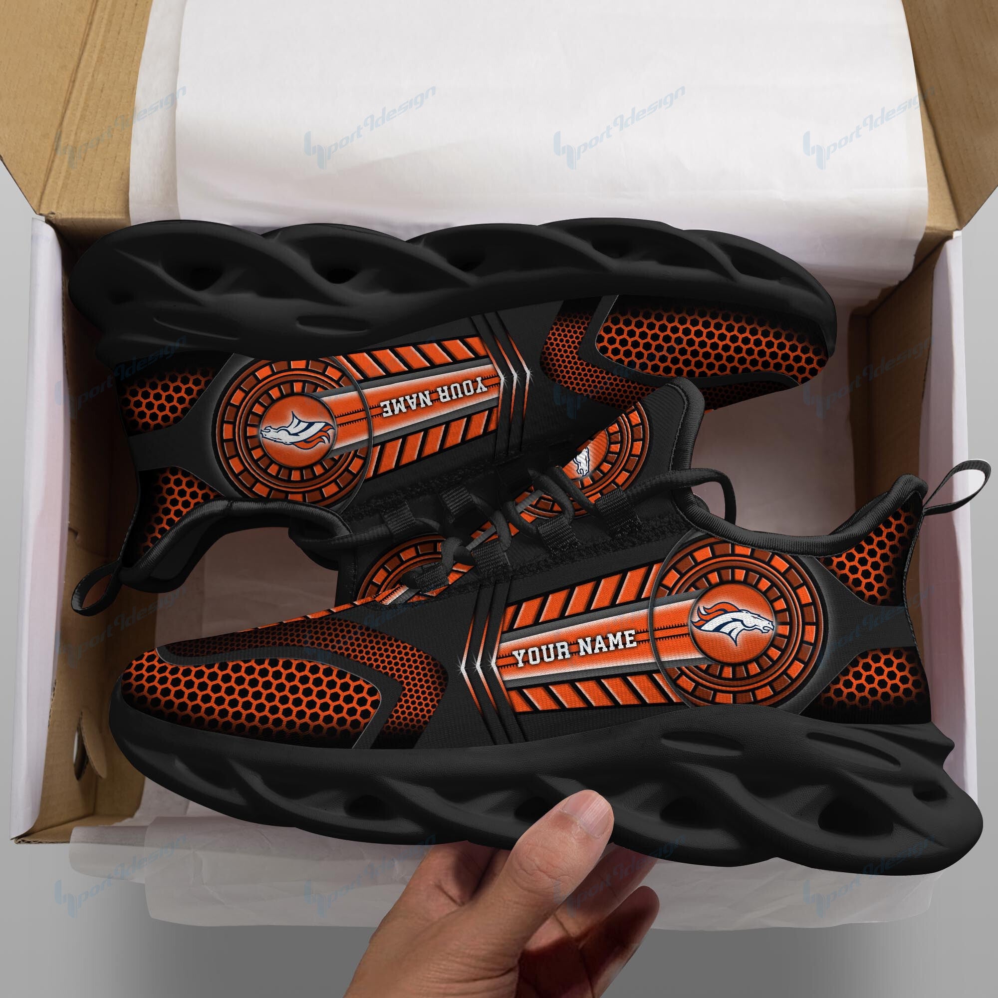 Ideafootwear Denver Broncos NFL Max Soul Shoes Sneakers For Men And Women