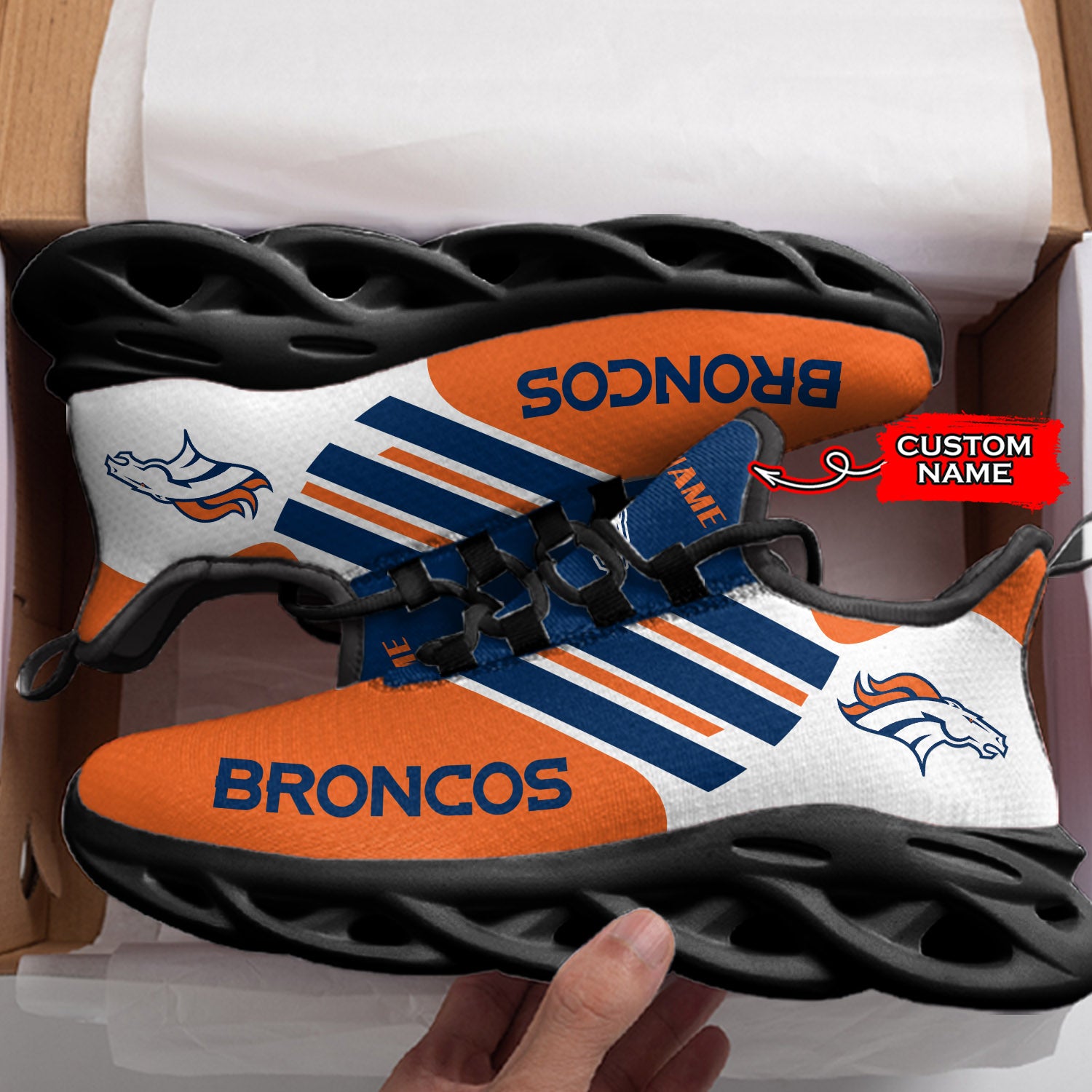 Ideafootwear Denver Broncos NFL Max Soul Shoes Sneakers For Men And Women