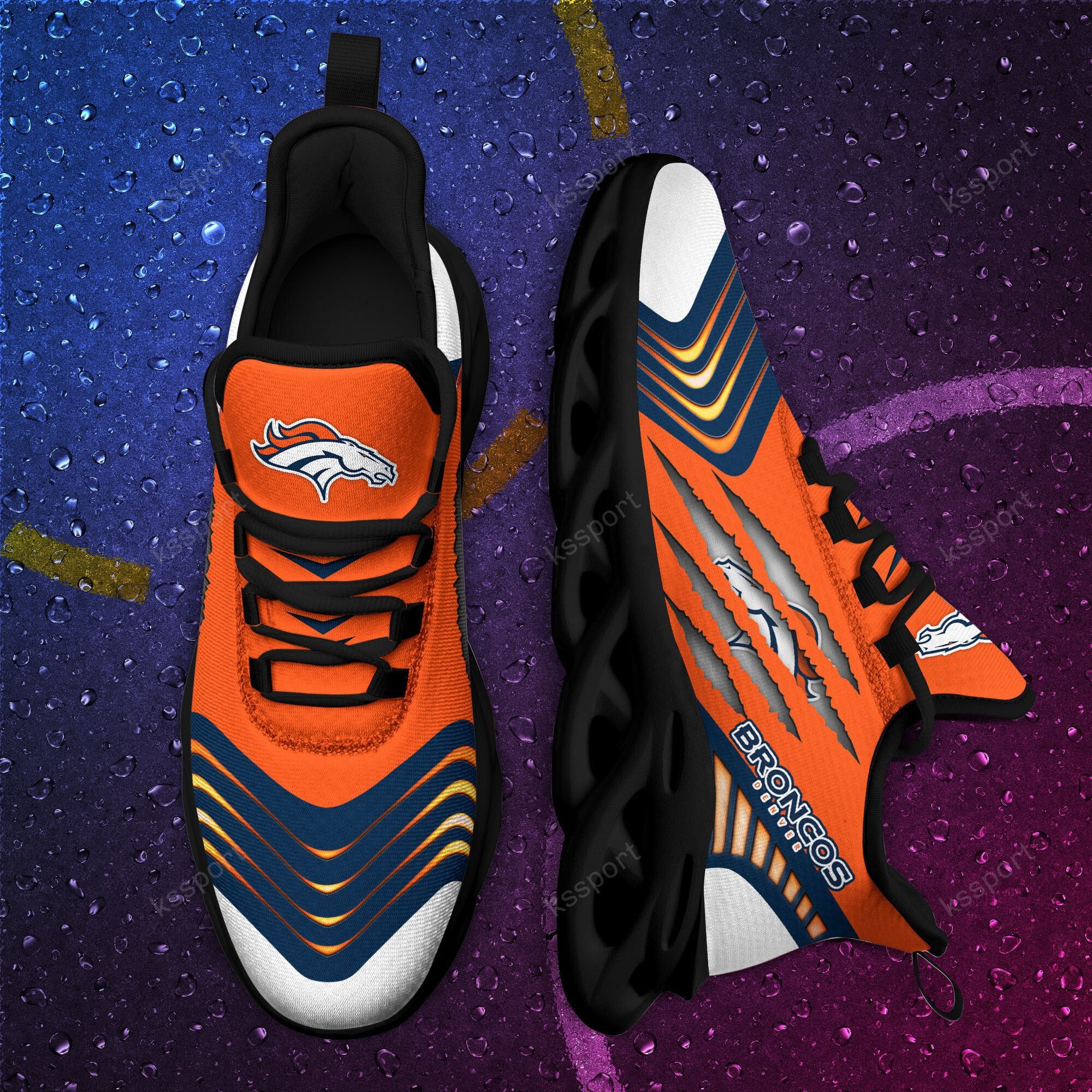 Ideafootwear Denver Broncos NFL Max Soul Shoes Sneakers For Men And Women