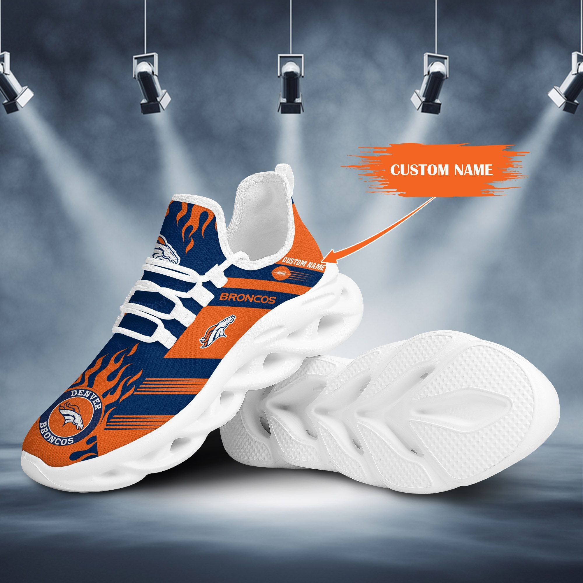 Ideafootwear Denver Broncos NFL Max Soul Shoes Sneakers For Men And Women