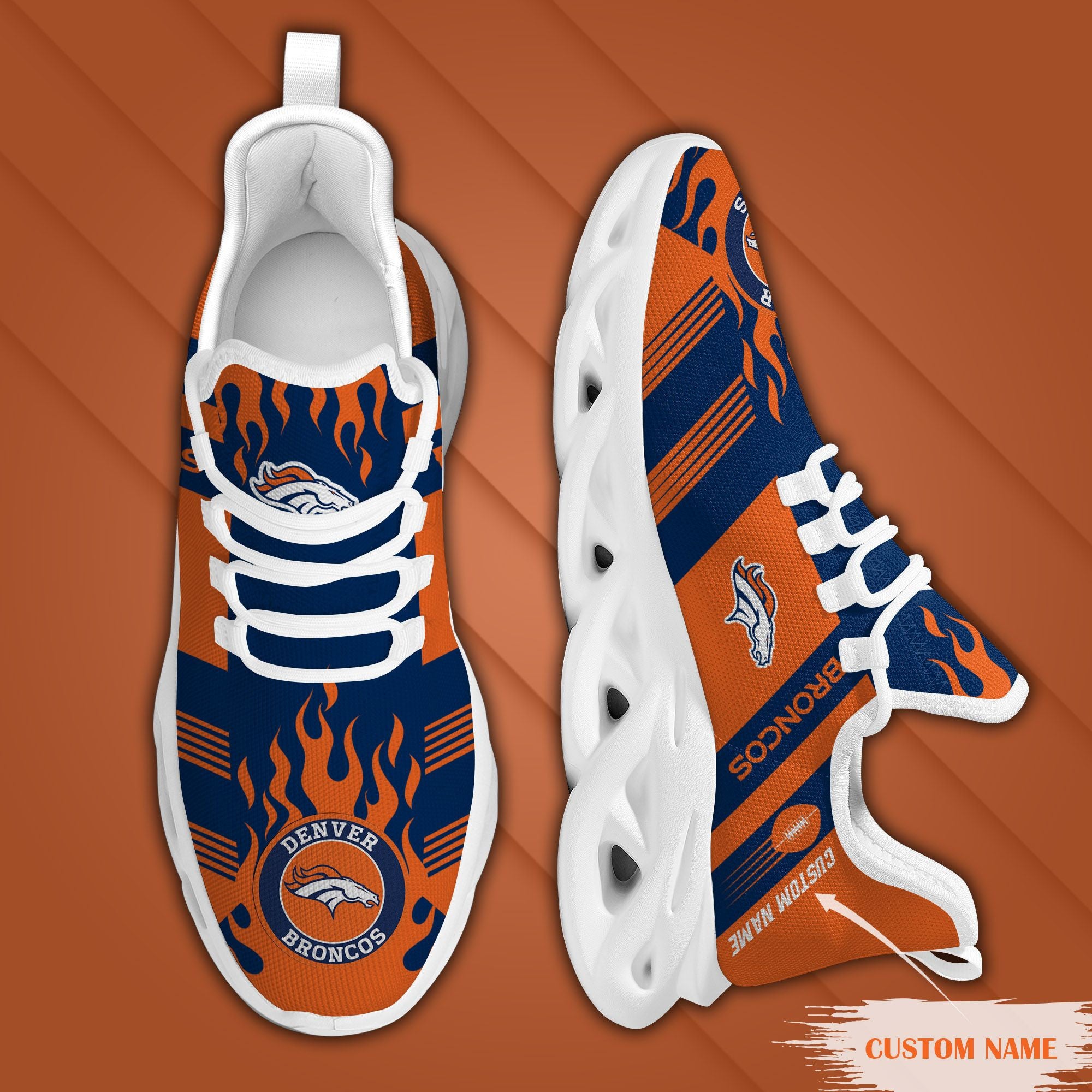 Ideafootwear Denver Broncos NFL Max Soul Shoes Sneakers For Men And Women