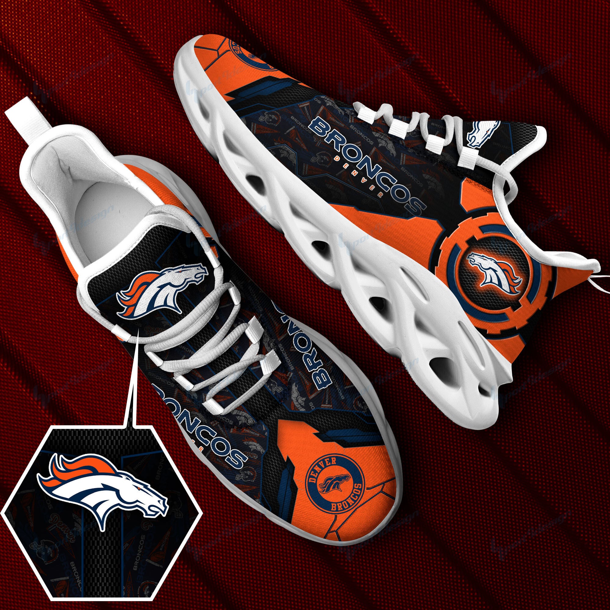 Ideafootwear Denver Broncos NFL Max Soul Shoes Sneakers For Men And Women