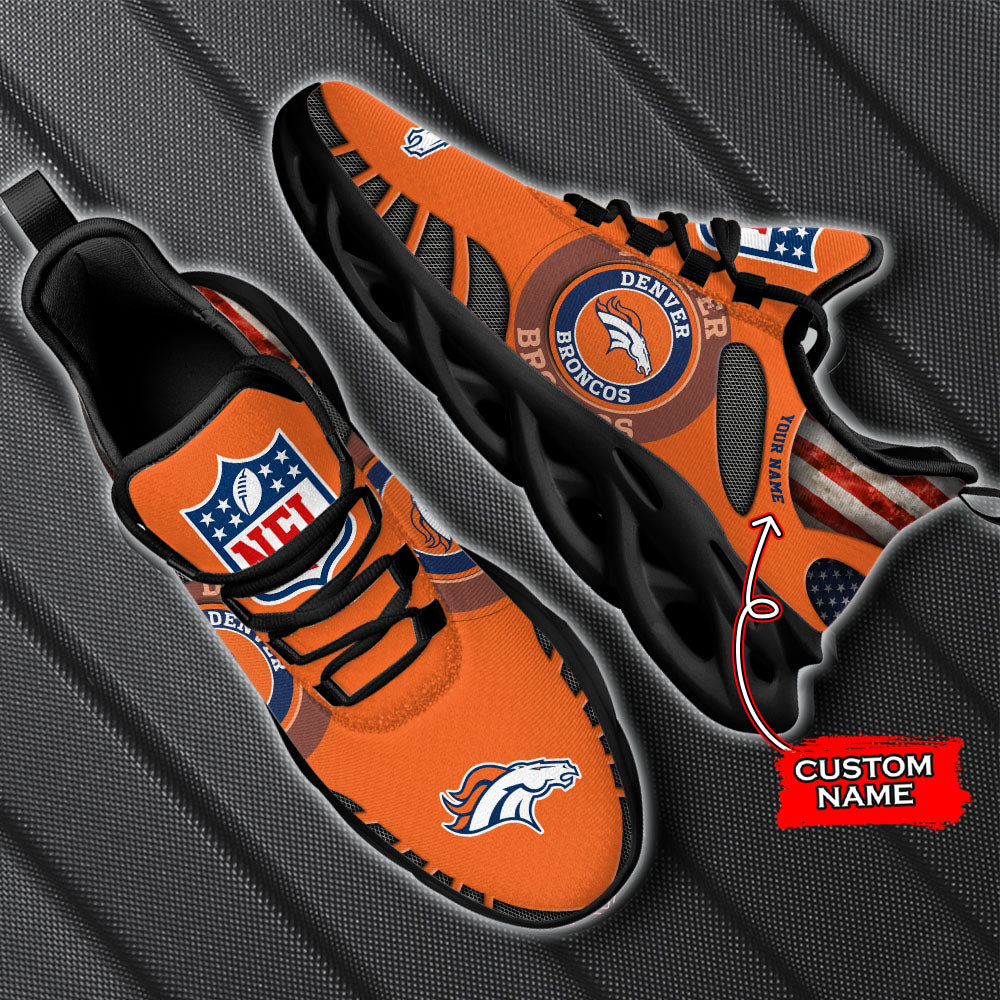 Ideafootwear Denver Broncos NFL Max Soul Shoes Sneakers For Men And Women